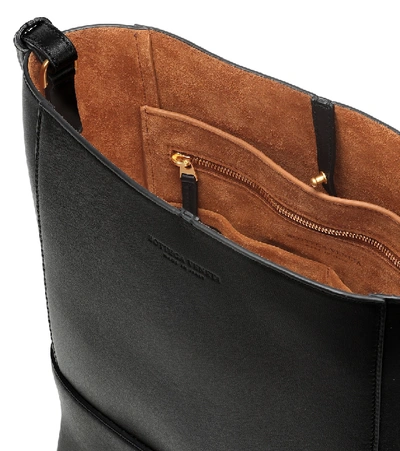 Shop Bottega Veneta Leather Shoulder Bag In Black