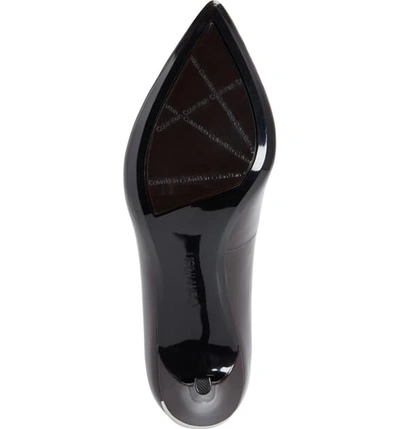 Shop Calvin Klein 'gayle' Pointy Toe Pump In Mahogany Patent Leather