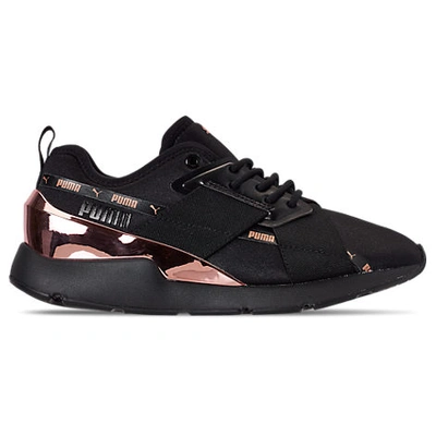 Shop Puma Women's Muse X-2 Casual Shoes In Black
