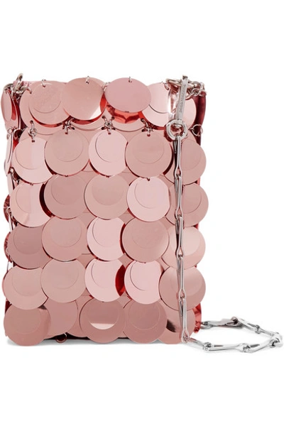 Shop Rabanne Sparkle 1969 Mini Sequined Satin Shoulder Bag In Pink