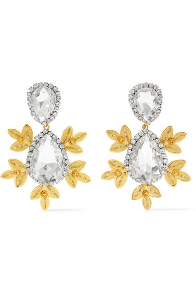 Shop Mallarino Garance Crystal And Gold Vermeil Earrings