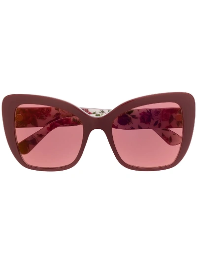 Shop Dolce & Gabbana Caretto Siciliano Sunglasses In Brown