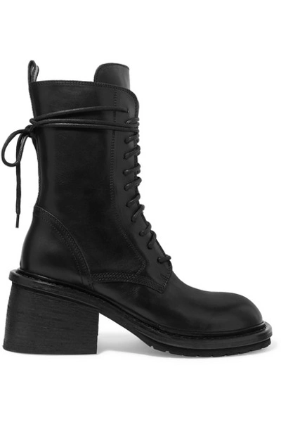 Shop Ann Demeulemeester Lace-up Leather Ankle Boots In Black