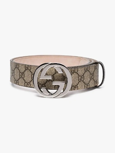 Gucci Neutral gg Supreme Canvas Belt in Natural for Men