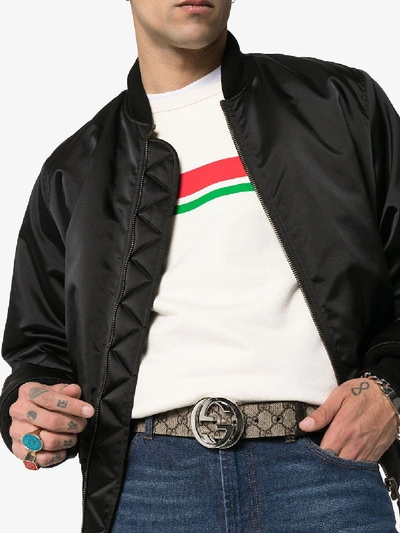 Shop Gucci Neutral Gg Supreme Canvas Belt In Neutrals