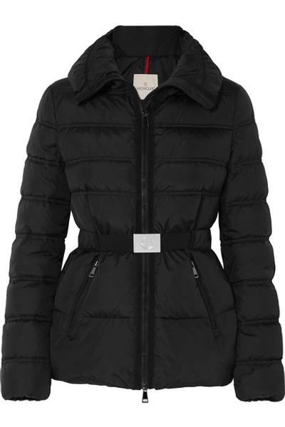 Shop Moncler Belted Quilted Shell Down Jacket In Black