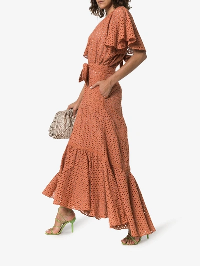 Shop Johanna Ortiz You Should Be Dancing Broderie Anglaise Dress In 110 - Orange