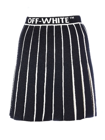 Shop Off-white Knit Swans Mini Skirt In Black