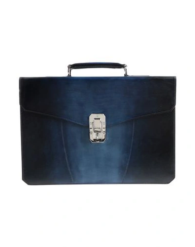 Shop Santoni Work Bag In Dark Blue