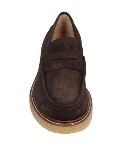 Shop Tod's Man Loafers Dark Brown Size 8 Calfskin