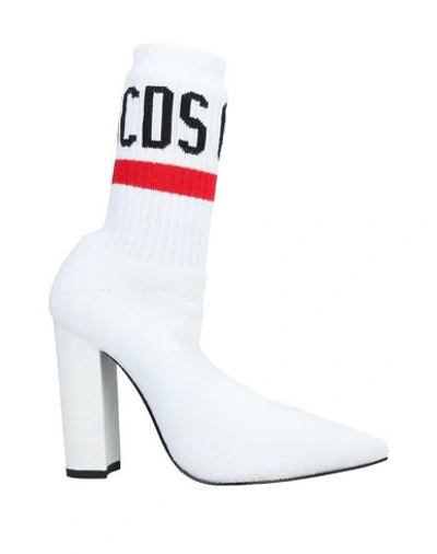 Shop Gcds Woman Ankle Boots White Size 8 Textile Fibers