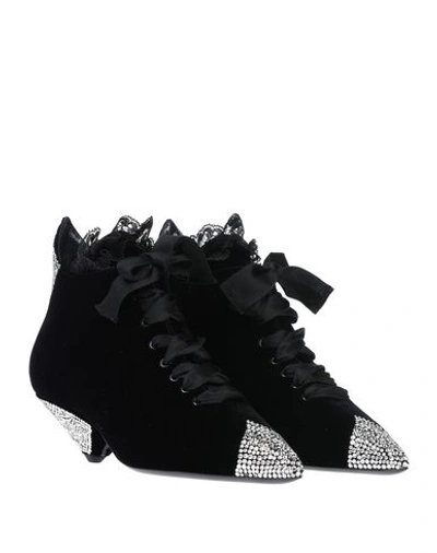 Shop Saint Laurent Woman Lace-up Shoes Black Size 8 Textile Fibers, Soft Leather