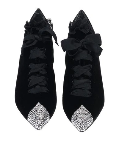 Shop Saint Laurent Woman Lace-up Shoes Black Size 8 Textile Fibers, Soft Leather