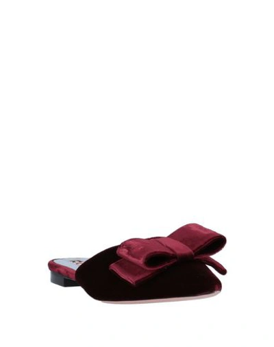 Rochas Mules In Maroon
