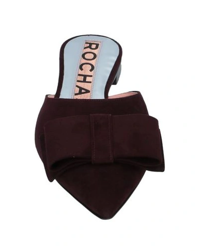 Rochas Mules In Deep Purple