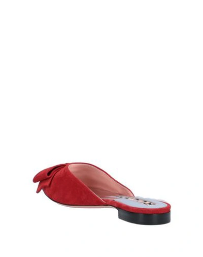 Rochas Mules In Brick Red