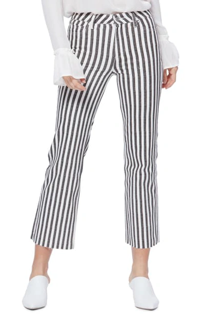 Shop Paige Atley High Waist Raw Hem Ankle Flare Jeans In Cove Stripe