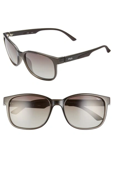 Shop Fila 57mm Polarized Square Sunglasses - Shiny Grey