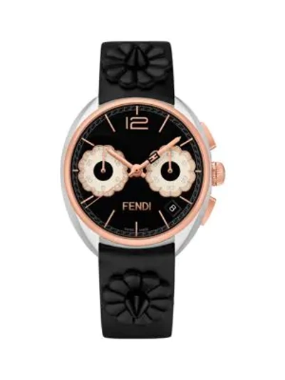 Shop Fendi Momento Flowerland Stainless Steel & Leather-strap Watch In Two Tone