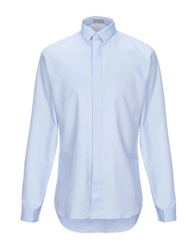 Shop Dior Checked Shirt In Sky Blue