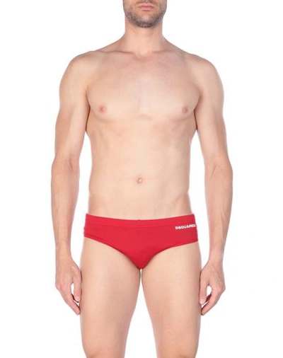 Shop Dsquared2 Swim Briefs In Red