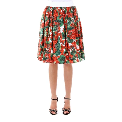 Shop Dolce & Gabbana Floral Printed Circle Skirt In Multi