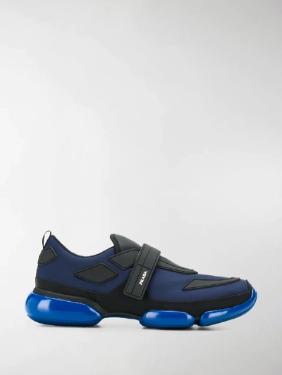 Shop Prada Cloudbust Touch Strap Sneakers In Blue
