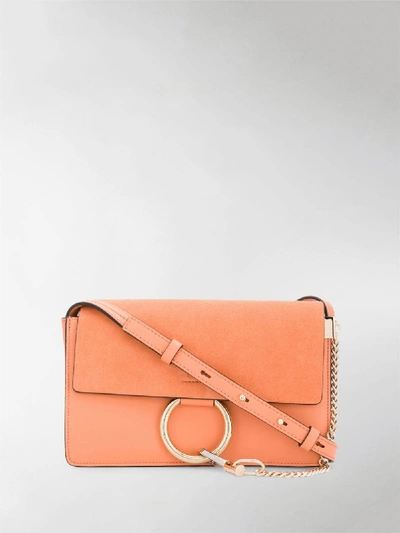 Shop Chloé Faye Small Shoulder Bag In Orange