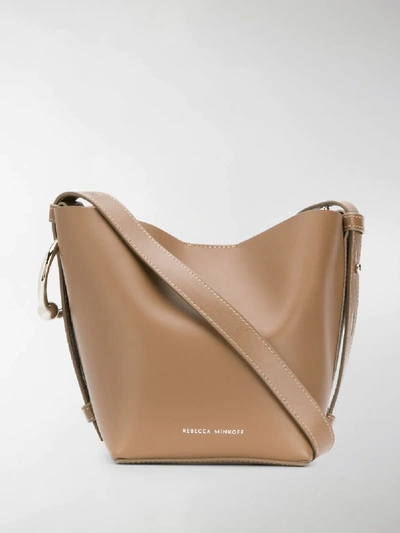 Shop Rebecca Minkoff Mini Kate Bucket Bag In Neutrals