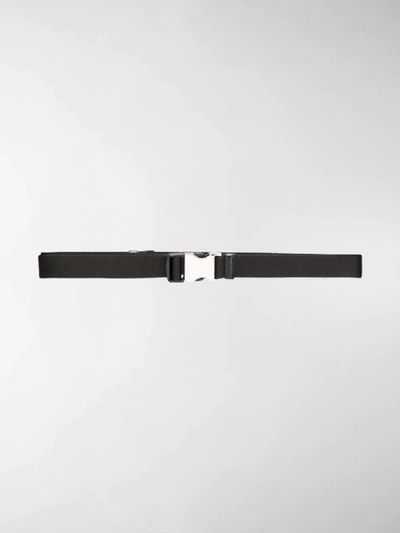 Shop Prada Silver-tone Buckle Belt In Black