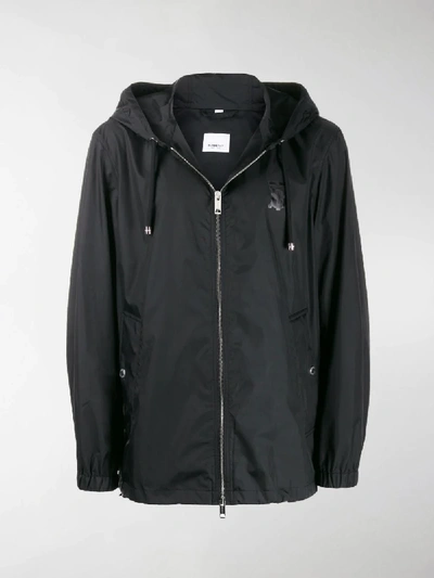Shop Burberry Monogram Motif Hooded Jacket In Black