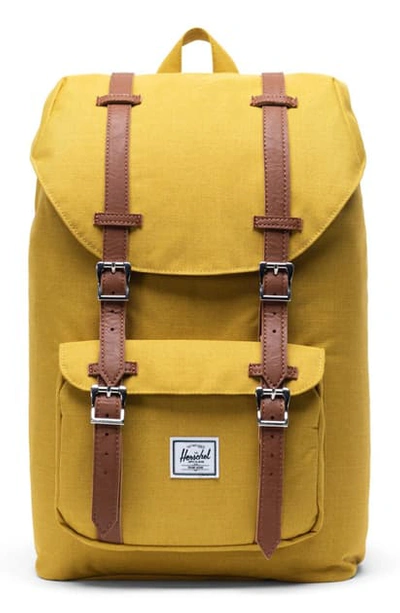 Shop Herschel Supply Co Little America - Mid Volume Backpack - Yellow In Arrowwood Crosshatch