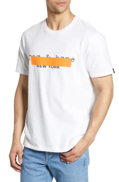 Shop Rag & Bone Tape Logo T-shirt In White