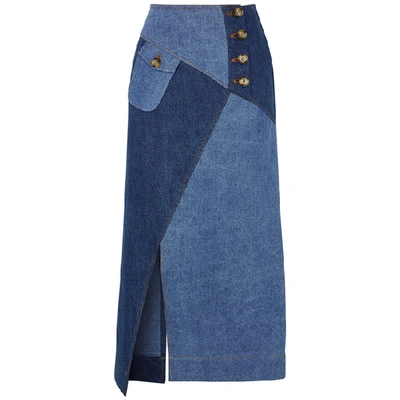 Shop Rejina Pyo Astrid Patchwork Denim Skirt
