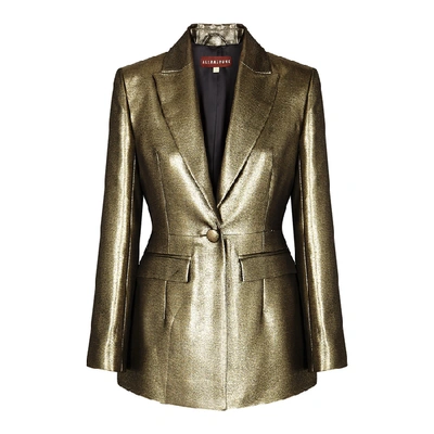 Shop Alexa Chung Gold Satin Blazer