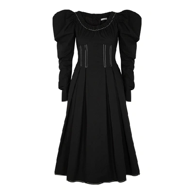 Shop Rejina Pyo Carla Puff-sleeve Stretch-cotton Midi Dress