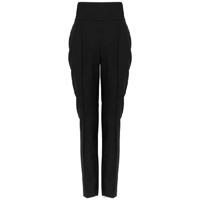 Shop Alexandre Vauthier Black Tapered Wool Trousers