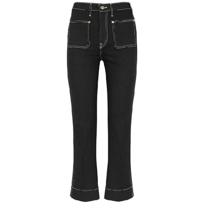 Shop Khaite Raquel Black Kick-flare Jeans