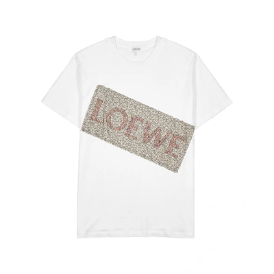 Shop Loewe White Appliquéd Cotton T-shirt