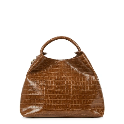 Shop Elleme Raisin Crocodile-effect Leather Shoulder Bag In Brown