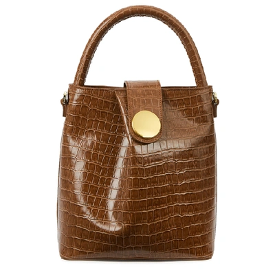 Shop Elleme Buck Crocodile-effect Leather Top Handle Bag