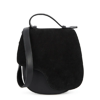 Shop Atp Atelier Carrara Black Leather Saddle Bag