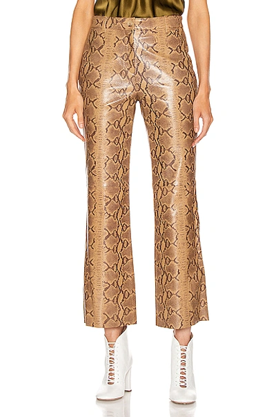 Shop Nili Lotan Vianna Leather Trouser In Nutmeg Python Print