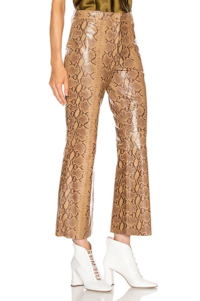 Shop Nili Lotan Vianna Leather Pant In Nutmeg Python Print