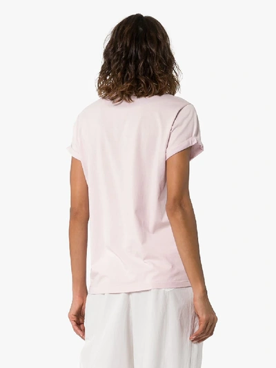 Shop Stella Mccartney Suitable For Vegetarians Print Cotton T-shirt In Pink