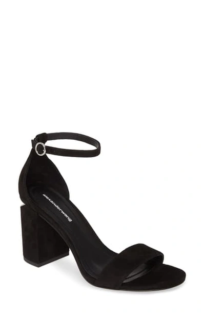 Shop Alexander Wang New Abby Ankle Strap Sandal In Black Suede