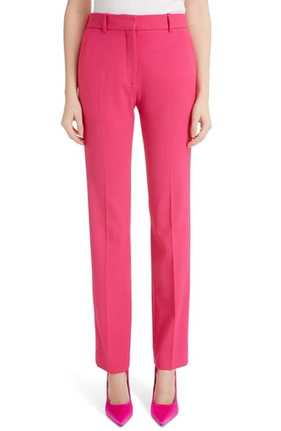 Shop Victoria Beckham Slim Leg Trousers In Bubblegum