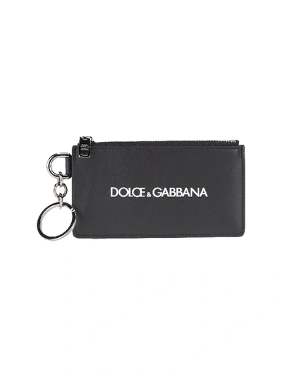 Shop Dolce & Gabbana Logo Print Cardholder In Black