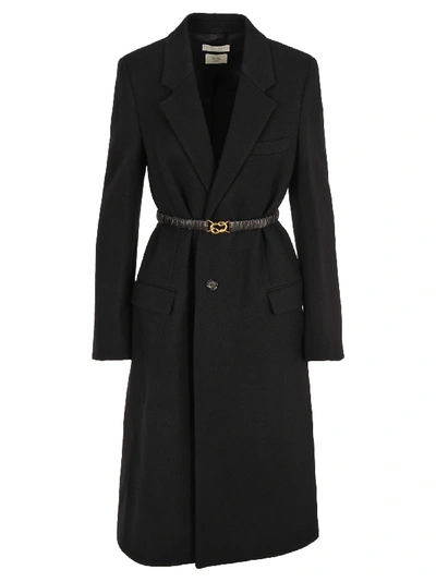Shop Bottega Veneta Belted Coat In Black
