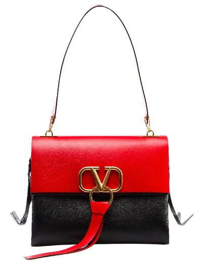 Shop Valentino Md V Ring Bag In Rouge/nero